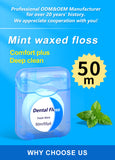 50m Bamboo Charcoal Spool Vegan Eco Friendly Dental Floss With Mint Flavor