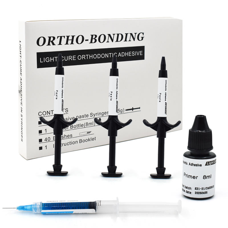 Dental Orthodontic Brackets Glue Bonding Self Cure Adhesive Paste Light-curing Resin Kit One Step Bonding 3 Syringe Kit