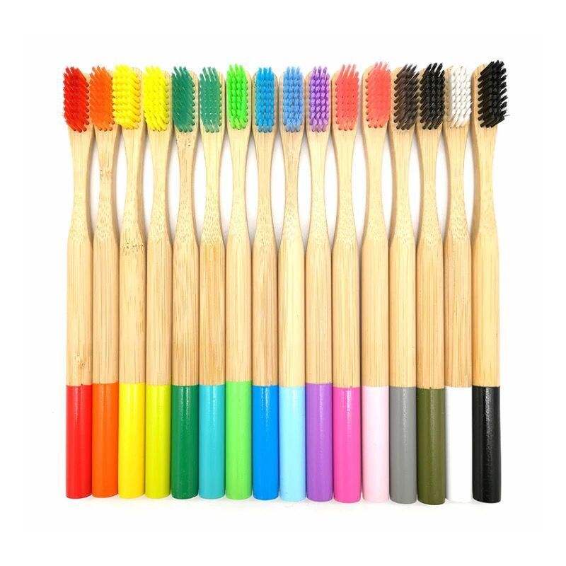 WoodenBroom Soft 100 % Healthy Eco Organic Charcoal Bamboo Bristle Toothbrush With Bpa Free Bristle