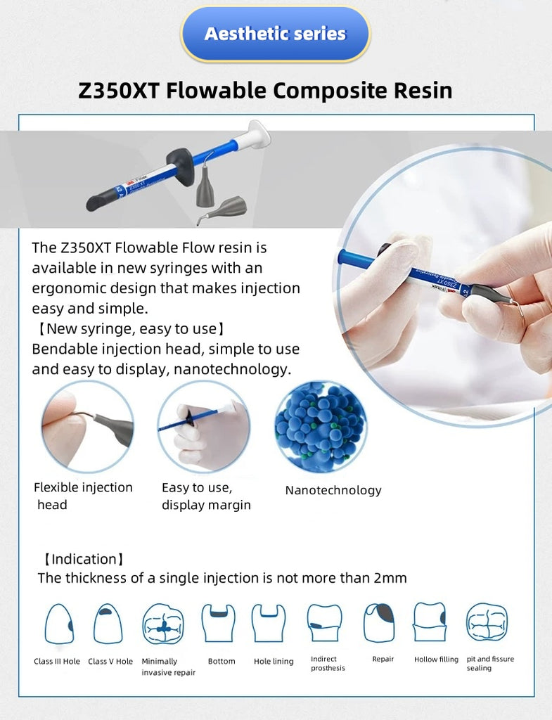 3 M Transbond 350XT Light Cure Adhesive Paste in Syringes Dental Orthodontic Composite Resin