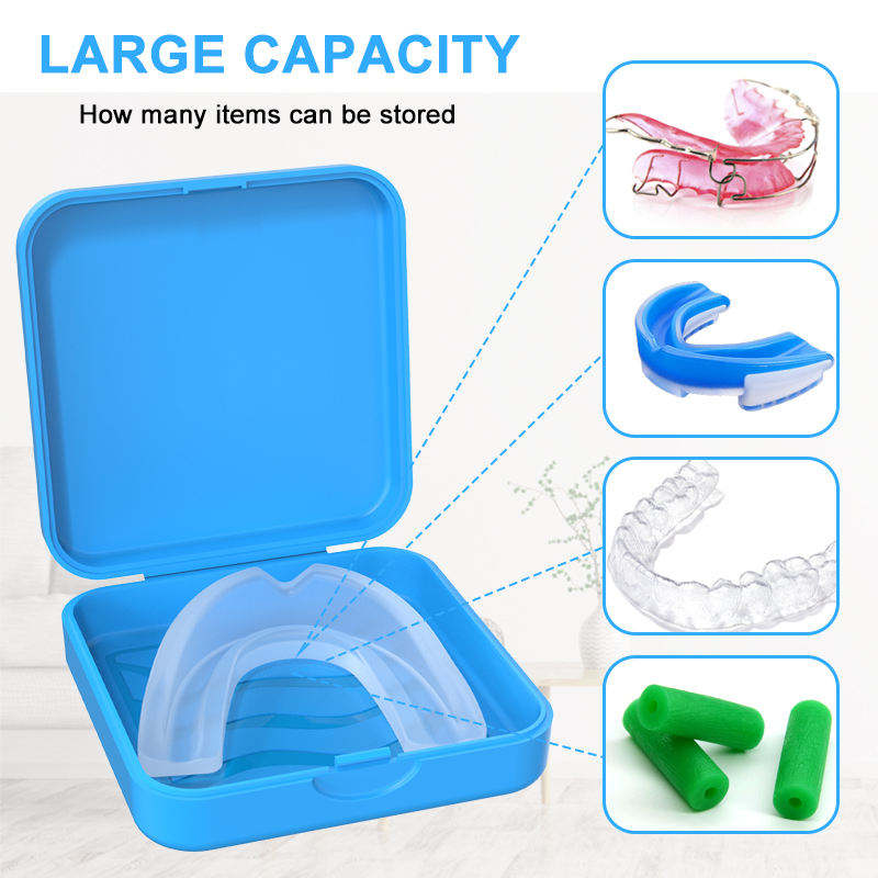 100pcs Pretty Square Retainer Case Orthodontic Aligner Retainer Cases False Tooth Storage Box