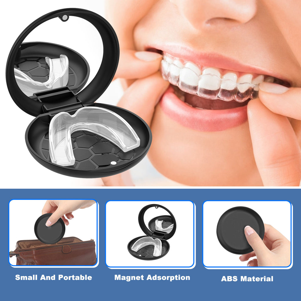 100pcs Aligner and Retainer Case with magnet for Denture Teeth Mouth Guard Storage Round Shape Box Storage