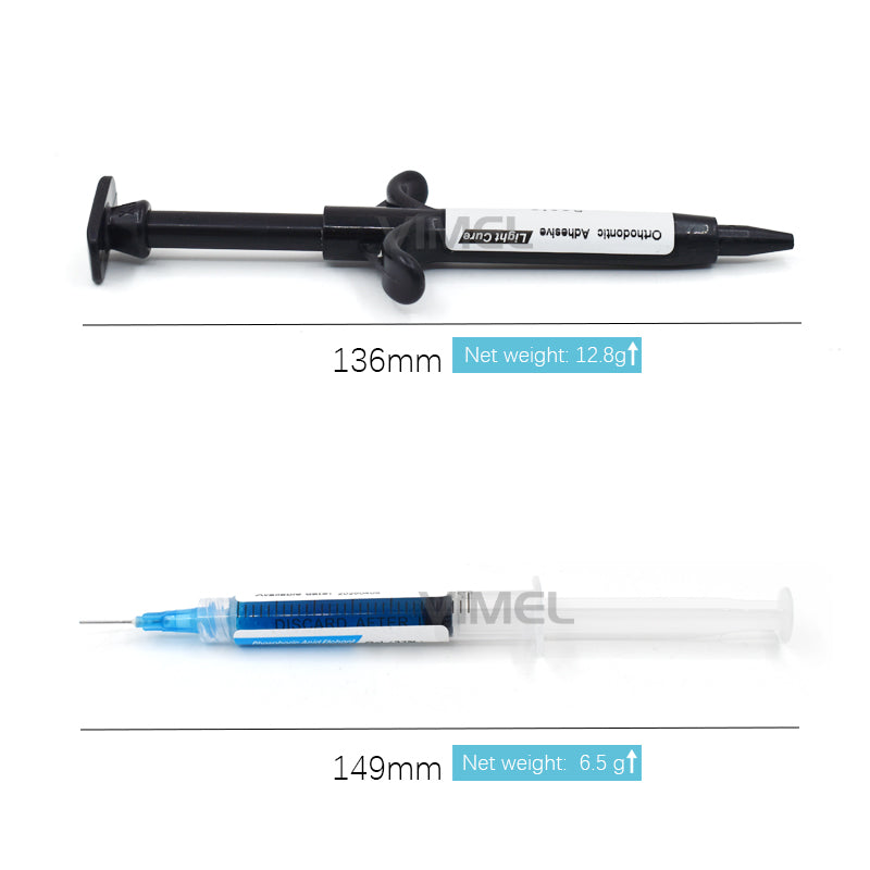 Dental Orthodontic Brackets Glue Bonding Self Cure Adhesive Paste Light-curing Resin Kit One Step Bonding 3 Syringe Kit