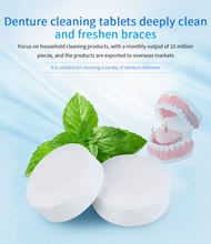 Load image into Gallery viewer, Solid Oral Cleaning Toothpaste Tablets organic Stain Remover Portable denture cleaner tablets