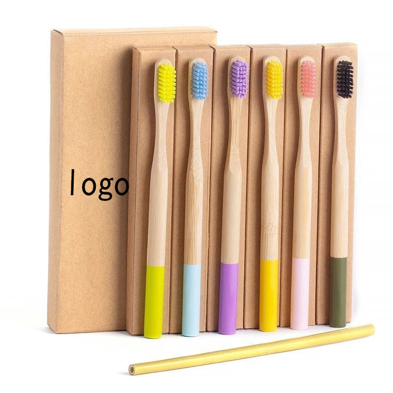 WoodenBroom Soft 100 % Healthy Eco Organic Charcoal Bamboo Bristle Toothbrush With Bpa Free Bristle