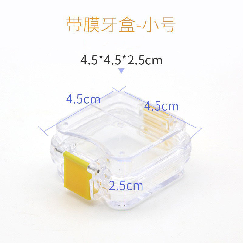 100pcs Dental Retainer Case Plastic Membrane Teeth Storage Box With Film