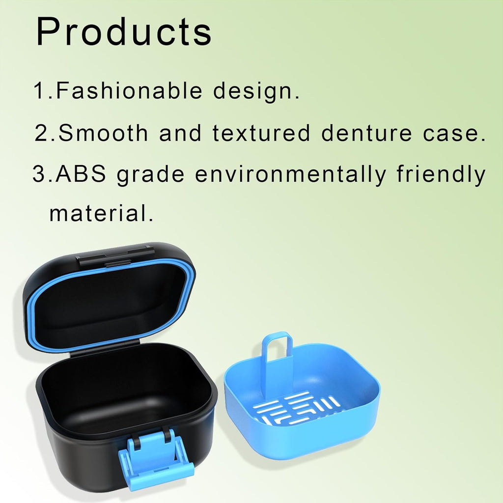 100pcs Proof Denture Case, Denture Cup for Soaking Dentures, Retainer Cleaning Case Black and Pink Denture Case